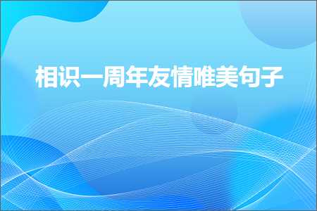 相识一周年友情唯美句子（文案508条）